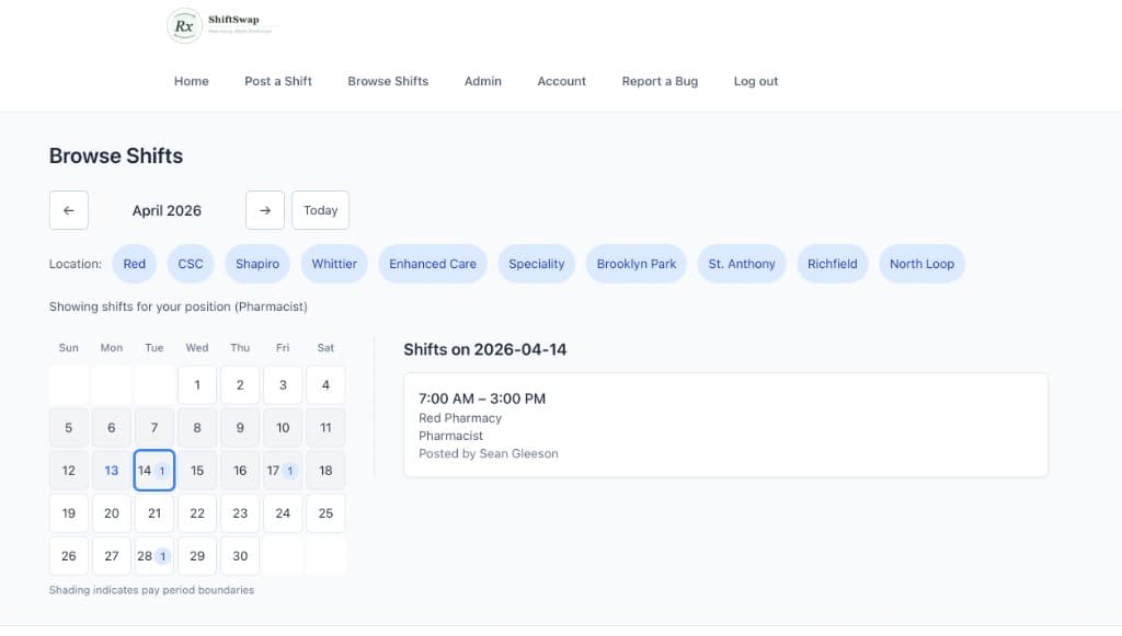 ShiftSwap screenshot 1