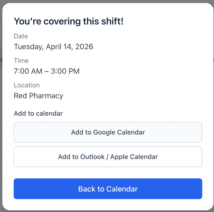 ShiftSwap mobile screenshot 2
