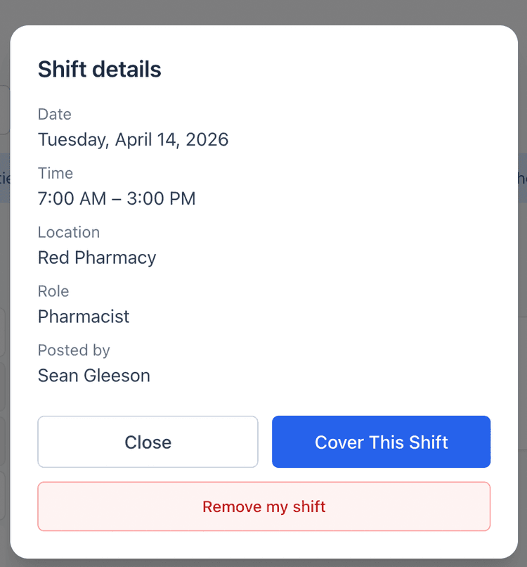 ShiftSwap mobile screenshot 1